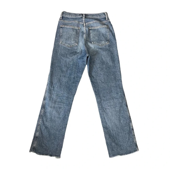 AGOLDE Pinch Waist High Rise Kick Jeans Womens Size 27 Raw Hem Ankle Crop Denim - Picture 4 of 16